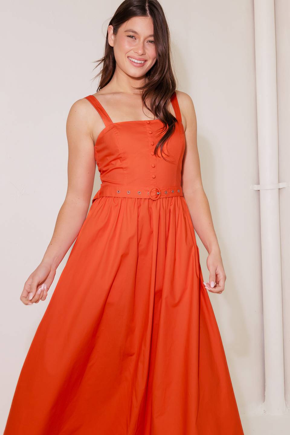 NO TIMELINE TOMATO WOVEN MIDI DRESS Flying Tomato